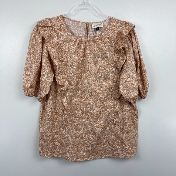 Universal Thread Yellow Floral Top Sz L - Picture 3 of 8